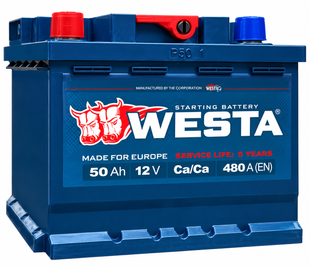 Автомобільний акумулятор WESTA Premium 50 Ah 480 A L+ (лівий плюс) WPR501 904541 фото