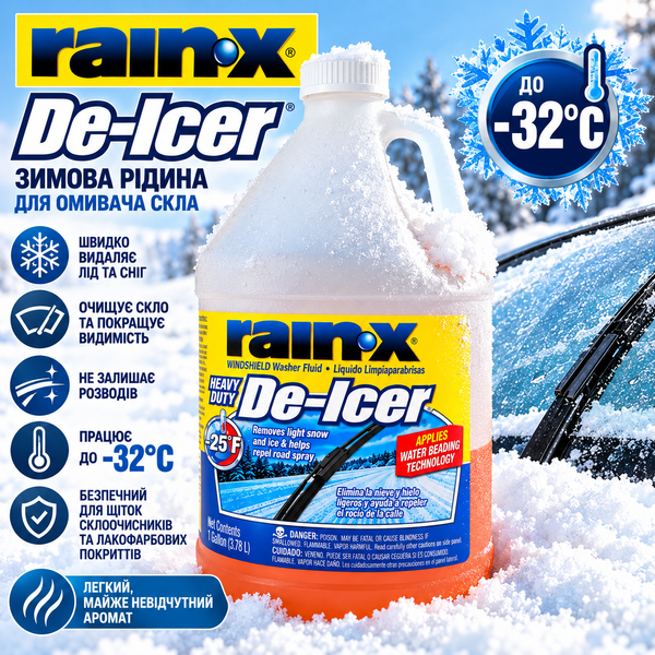 Омивач скла RAIN-X De-Icer зимовий &minus;32 &deg;C 3,78 л (антилід) 901402 фото