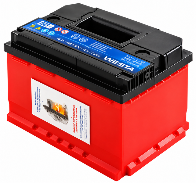 Автомобільний акумулятор WESTA EFB Start-Stop 63 Ah 620 A L+ WEFB631 904547 фото