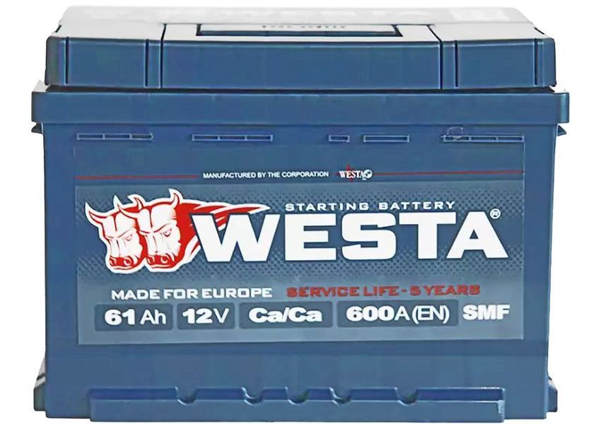 Автомобільний акумулятор WESTA 61 Ah / 600 A Premium R Правий плюс (242x175x190) WPR610 905828 фото
