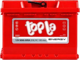 Автомобільний акумулятор Topla Energy 60Ah 600A L+ (лівий плюс) 1000009 фото