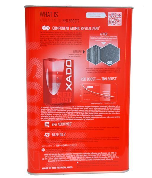 Моторна олива XADO 10W-40 SHPD SL/CI-4 RED Boost 4 л 904404 фото