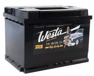 Автомобільний акумулятор Westa 75 Ah / 680 A Pretty Powerful Правий плюс R (0) (-/+) (276x175x190) WPP750 904552 фото